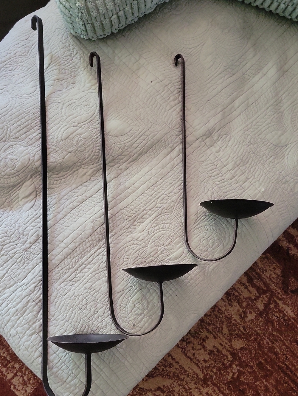 Black Metal Wall Candle Holders - Set of 3